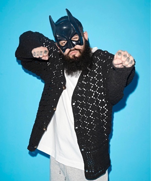 niche.（ニッチ）の「macmahon knitting mills/マクマホンニッティングミルズ/Crochet Cardigan - SOLID（カーディガン/ボレロ・メンズ・ブラック/ナチュラル・FREE）」の2枚目の写真