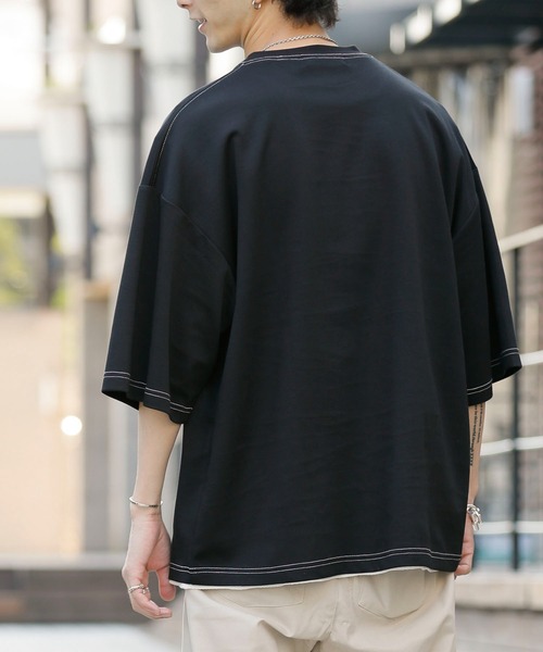 ADMIX/ATELIER SAB MEN（アドミックスアトリエサブメン）の「接触冷感 ハイテンション クールダンボール ポンチ / 配色ステッチ オーバーサイズ ビッグTシャツ（Tシャツ/カットソー・メンズ・ホワイト/ブラック/ブルーグレー/ライトベージュ・50/48）」の14枚目の写真