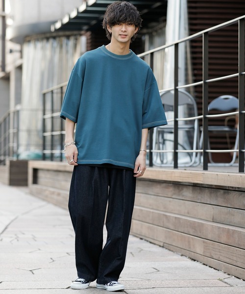 ADMIX/ATELIER SAB MEN（アドミックスアトリエサブメン）の「接触冷感 ハイテンション クールダンボール ポンチ / 配色ステッチ オーバーサイズ ビッグTシャツ（Tシャツ/カットソー・メンズ・ホワイト/ブラック/ブルーグレー/ライトベージュ・50/48）」の17枚目の写真