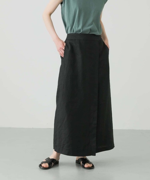 未使用級 kagure かぐれ リネンラップストレートスカート かぐれ（カグレ）の「リネンラップストレートスカート（スカート