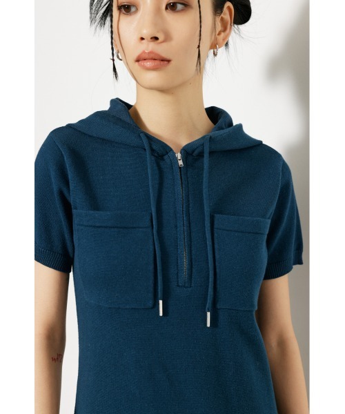 LAGUA GEM(ラグアジェム)の「POCKET HOODIE ロングワンピース(ワンピース・レディース・ライトブラック/ネイビー系1/杢グレー・SMALL/MEDIUM)」の11枚目の写真