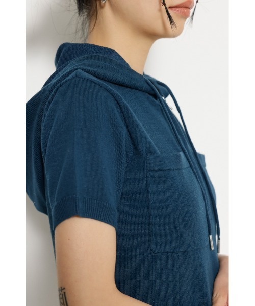 LAGUA GEM(ラグアジェム)の「POCKET HOODIE ロングワンピース(ワンピース・レディース・ライトブラック/ネイビー系1/杢グレー・SMALL/MEDIUM)」の7枚目の写真