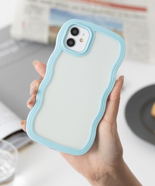 core iPhoneケース パステル うねうね ウェーブフレーム iPhoneケース カバー 11 12 12pro