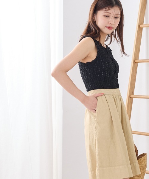 OMNES(オムネス)の「ポコポコワッシャーメロータンクトップ(タンクトップ・レディース・アイボリー/ブラック・FREE)」の10枚目の写真