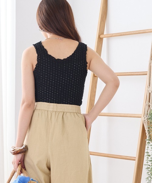 OMNES(オムネス)の「ポコポコワッシャーメロータンクトップ(タンクトップ・レディース・アイボリー/ブラック・FREE)」の11枚目の写真