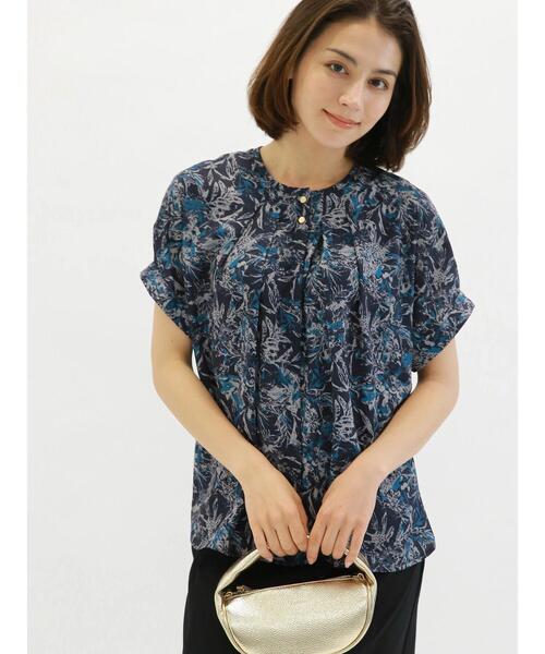 Te chichi（テチチ）の「ボタニカルプリントブラウス（シャツ/ブラウス・レディース・ネイビー/オフホワイト・F）」の3枚目の写真