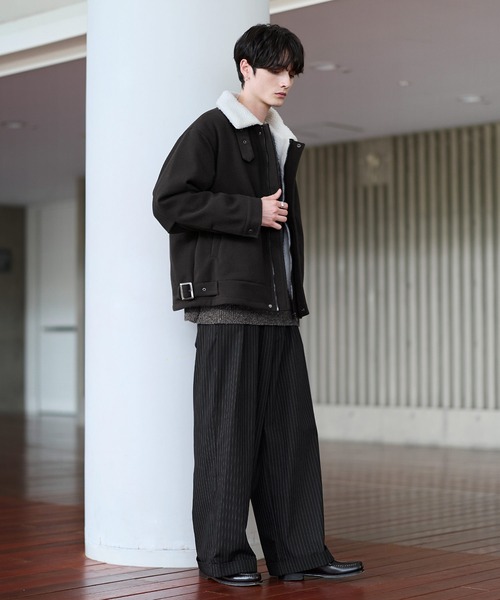 美品✨45R コットンサテン×ボアのチロルジャケット 70910103.jpg