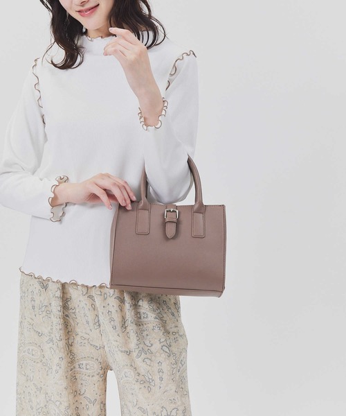 Right-on（ライトオン）の「【HONEYSUCKLE ROSE】ミニスクエアボストン（ショルダーバッグ・レディース・ブラウン/ブラック・ONE SIZE）」の2枚目の写真