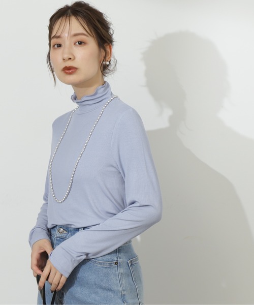 N.（N. Natural Beauty Basic）（エヌエヌナチュラルビューティーベーシック）の「◆ハイネックインナーカットソー（Tシャツ/カットソー・レディース・ブルー/オフホワイト/ブラック/グリーン・MEDIUM）」の15枚目の写真