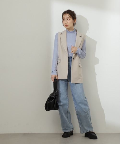 N.（N. Natural Beauty Basic）（エヌエヌナチュラルビューティーベーシック）の「◆ハイネックインナーカットソー（Tシャツ/カットソー・レディース・ブルー/オフホワイト/ブラック/グリーン・MEDIUM）」の5枚目の写真