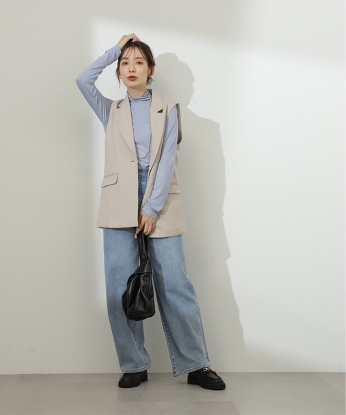 N.（N. Natural Beauty Basic）（エヌエヌナチュラルビューティーベーシック）の「◆ハイネックインナーカットソー（Tシャツ/カットソー・レディース・ブルー/オフホワイト/ブラック/グリーン・MEDIUM）」の6枚目の写真