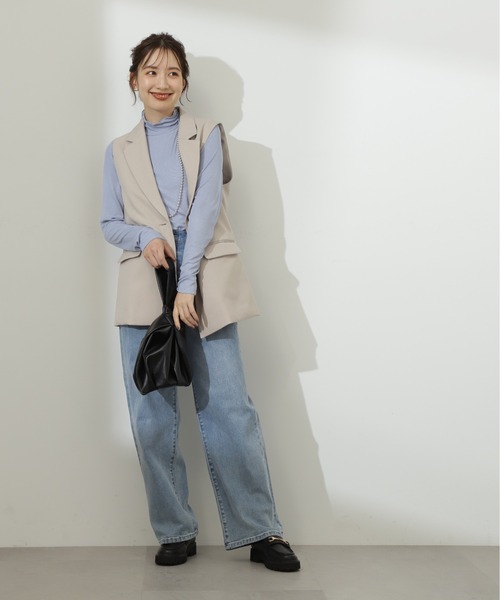 N.（N. Natural Beauty Basic）（エヌエヌナチュラルビューティーベーシック）の「◆ハイネックインナーカットソー（Tシャツ/カットソー・レディース・ブルー/オフホワイト/ブラック/グリーン・MEDIUM）」の7枚目の写真