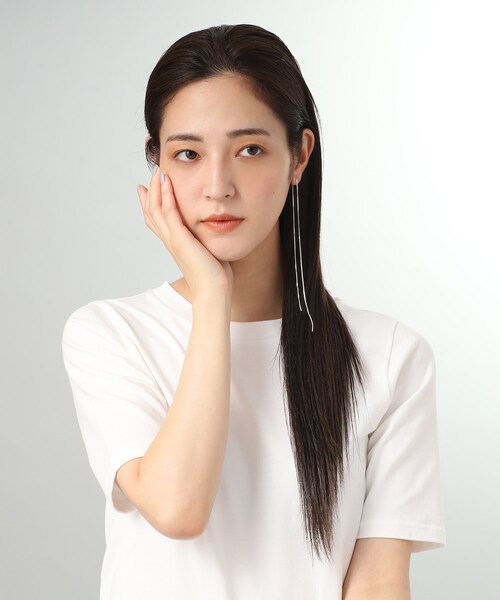 COCOSHNIK ONKITSCH(ココシュニックオンキッチュ)の「シルバー チェーンピアスベネチアン ロングフロントバック(片耳用)(ピアス(両耳用)・レディース・シルバー・00)」の6枚目の写真