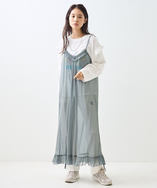 FREAK'S STORE（フリークスストア）の「シアー ラメ キャミワンピース（ワンピース・レディース・ブルー/ベージュ/ブラック・ﾌﾘ-）」の3枚目の写真