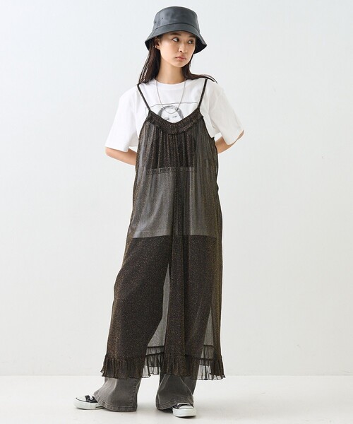 ブラックラメキャミワンピース セール】シアー ラメ キャミワンピース（ワンピース）｜FREAK'S STORE