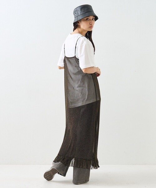 FREAK'S STORE（フリークスストア）の「シアー ラメ キャミワンピース（ワンピース・レディース・ブルー/ベージュ/ブラック・ﾌﾘ-）」の13枚目の写真