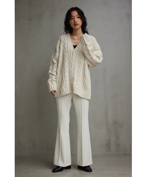 シェニールケーブルニットカーディガン（カーディガン/ボレロ）｜AZUL