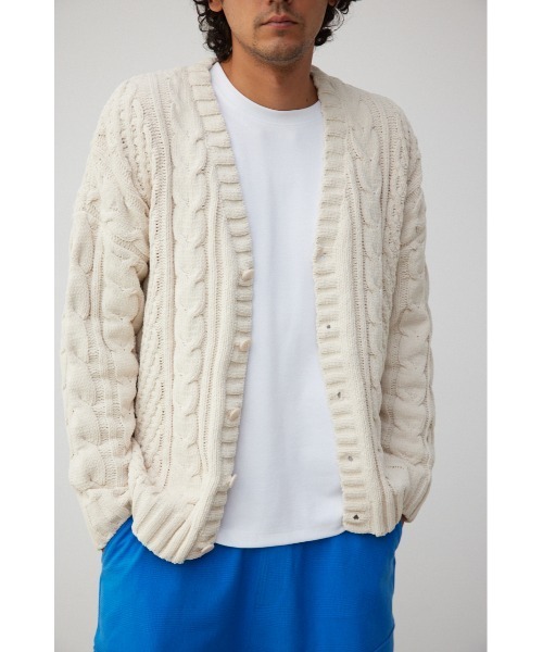 シェニールケーブルニットカーディガン（カーディガン/ボレロ）｜AZUL