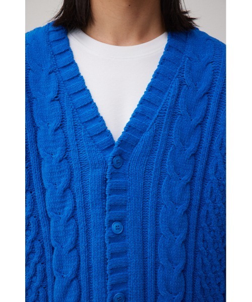 シェニールケーブルニットカーディガン（カーディガン/ボレロ）｜AZUL