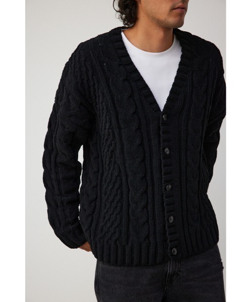 シェニールケーブルニットカーディガン（カーディガン/ボレロ）｜AZUL