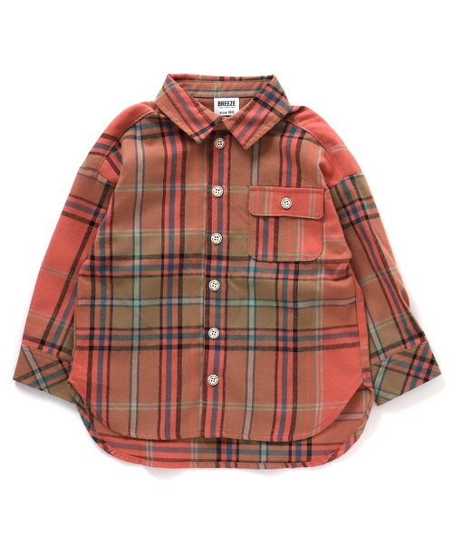 BREEZE(ブリーズ)の「【一部リンクコーデ可能/10色展開】スタンダードシャツ(シャツ/ブラウス・キッズ・オフホワイト/ベージュ/インディゴブルー/ピンク/サックスブルー/キナリ/ブラック/ターコイズブルー/チェック/レインボー・90/140/110/150/100/80/120/130)」の8枚目の写真