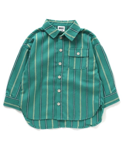 BREEZE(ブリーズ)の「【一部リンクコーデ可能/10色展開】スタンダードシャツ(シャツ/ブラウス・キッズ・オフホワイト/ベージュ/インディゴブルー/ピンク/サックスブルー/キナリ/ブラック/ターコイズブルー/チェック/レインボー・90/140/110/150/100/80/120/130)」の6枚目の写真