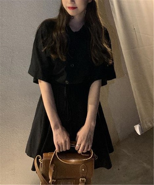 MAISON DE THERESE(メゾン ド テレーズ)の「ハーフボタンウエストマーク シャツワンピース(シャツワンピース・レディース・ブラック/グレー・L/XL/XXL)」の20枚目の写真
