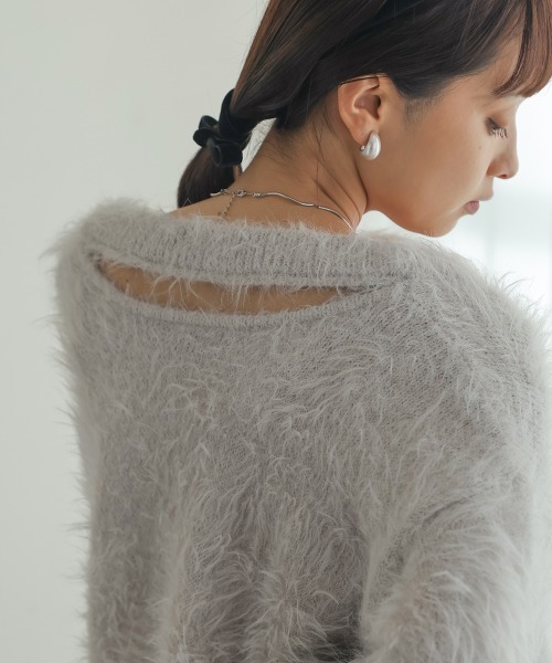 Bab（バブ）の「前後2WAYシャギーショートカーディガン（カーディガン/ボレロ・レディース・ライトグレー/ライトグリーン/アイボリー/グレー・FREE）」の21枚目の写真