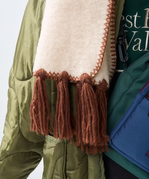 FREAK'S STORE（フリークスストア）の「ハンドステッチ マフラー（マフラー・レディース・ブラック/オフホワイト・ONE SIZE）」の12枚目の写真