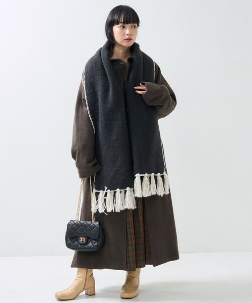 FREAK'S STORE（フリークスストア）の「ハンドステッチ マフラー（マフラー・レディース・ブラック/オフホワイト・ONE SIZE）」の13枚目の写真