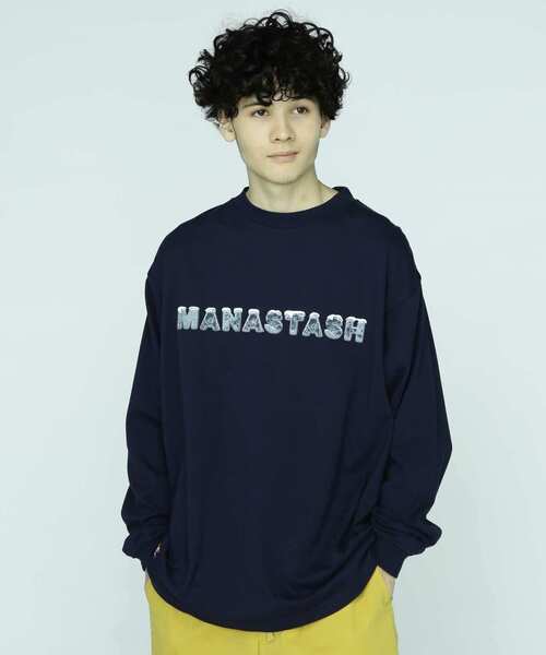 MANASTASH（マナスタッシュ）の「MANASTASH/マナスタッシュ/CHILLIMESH L/S TEE ICE LOGO（Tシャツ/カットソー・メンズ・ネイビー/ホワイト/ピンク・M/XL/2XL/L）」の2枚目の写真