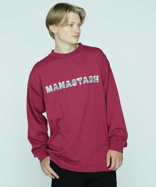 MANASTASH（マナスタッシュ）の「MANASTASH/マナスタッシュ/CHILLIMESH L/S TEE ICE LOGO（Tシャツ/カットソー・メンズ・ネイビー/ホワイト/ピンク・M/XL/2XL/L）」の3枚目の写真