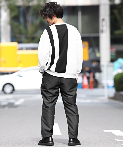 LUXSTYLE(ラグスタイル)の「モノトーン切り替えポンチトレーナー(スウェット・メンズ・D/B/C/A・L/M)」の10枚目の写真