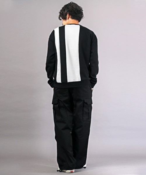 LUXSTYLE(ラグスタイル)の「モノトーン切り替えポンチトレーナー(スウェット・メンズ・D/B/C/A・L/M)」の12枚目の写真