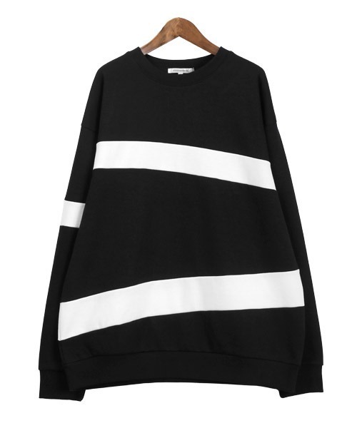 LUXSTYLE(ラグスタイル)の「モノトーン切り替えポンチトレーナー(スウェット・メンズ・D/B/C/A・L/M)」の13枚目の写真