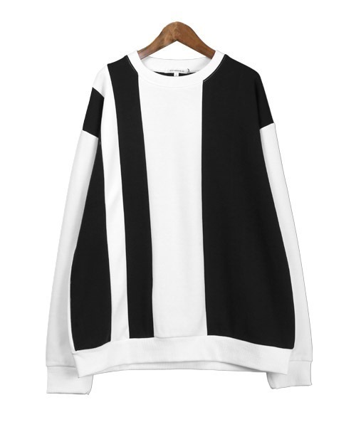 LUXSTYLE(ラグスタイル)の「モノトーン切り替えポンチトレーナー(スウェット・メンズ・D/B/C/A・L/M)」の14枚目の写真