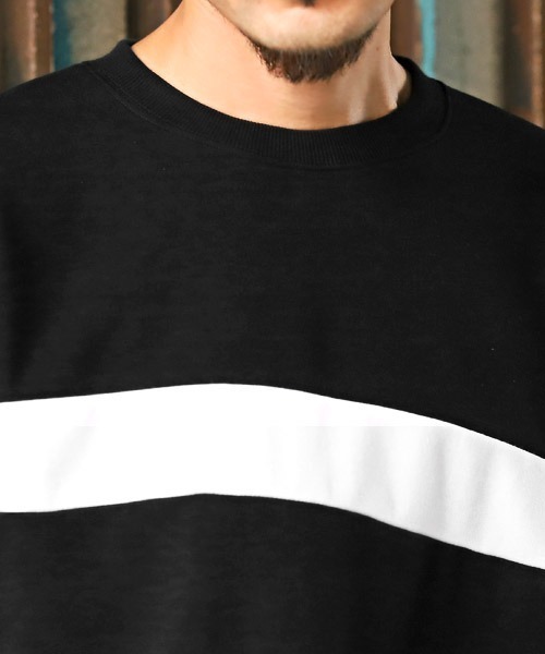 LUXSTYLE(ラグスタイル)の「モノトーン切り替えポンチトレーナー(スウェット・メンズ・D/B/C/A・L/M)」の17枚目の写真