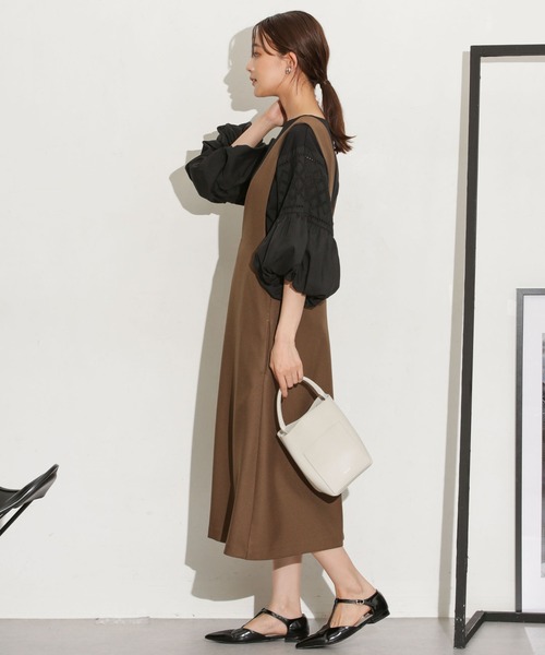 NANO universe（ナノユニバース）の「Ｖネックジャンパースカート（ジャンパースカート・レディース・ブラック/ブラウン/グレー系その他4・FREE）」の11枚目の写真