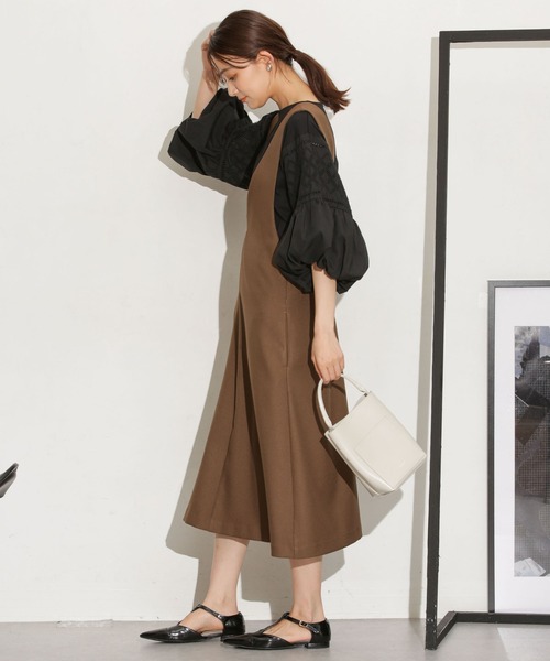 NANO universe（ナノユニバース）の「Ｖネックジャンパースカート（ジャンパースカート・レディース・ブラック/ブラウン/グレー系その他4・FREE）」の13枚目の写真