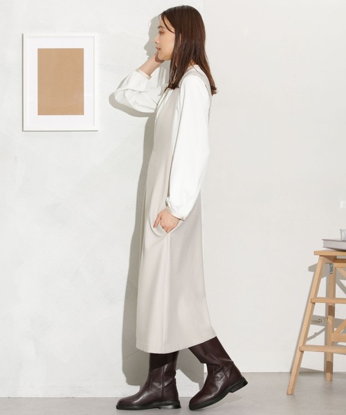 NANO universe（ナノユニバース）の「Ｖネックジャンパースカート（ジャンパースカート・レディース・ブラック/ブラウン/グレー系その他4・FREE）」の7枚目の写真