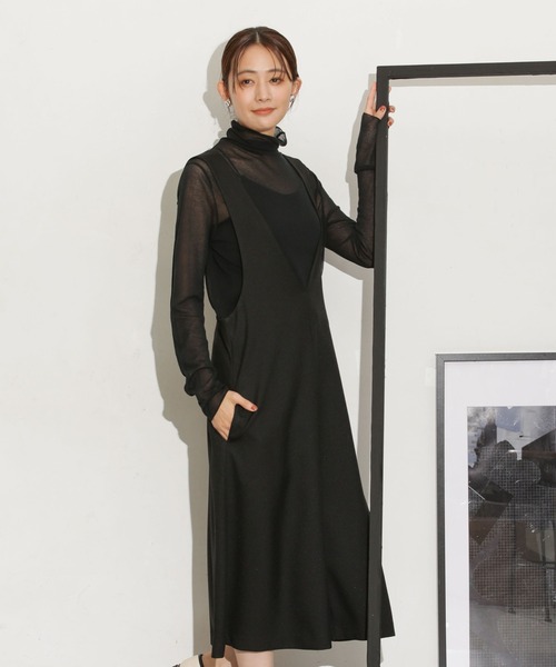 NANO universe（ナノユニバース）の「Ｖネックジャンパースカート（ジャンパースカート・レディース・ブラック/ブラウン/グレー系その他4・FREE）」の17枚目の写真