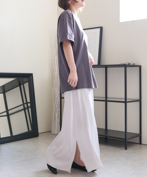 SOULEIADO シルクロングスカート タグ付新品❣️ セール】ドット柄サテン フレアロングスカート（スカート