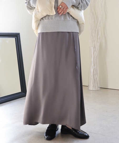リゼッタ　 グレー ロングスカート フリーサイズ スカート — LISETTE
