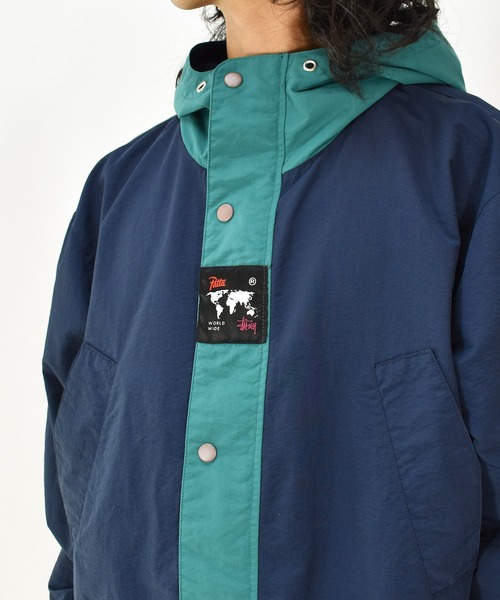 STUSSY（ステューシー）の「【ヴィンテージ古着】STUSSY×Patta / ストゥーシー×パタ フルジップジャケット マウンテンパーカー（ナイロンジャケット・メンズ・ネイビー・LARGE）」の4枚目の写真