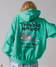 Tom＆Jerry（トムアンドジェリー）の「【SEQUENZ】TOM and JERRY FUNNY PUFF PT P/K / トムとジェリー ストリート 古着風 ロゴ ペアコーデ プルパーカー（パーカー・メンズ）」