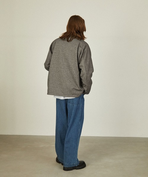 EMMA CLOTHES(エマクローズ)の「ウールツイード オーバーサイズ ショートハンティングジャケット EMMA CLOTHES(ミリタリージャケット・メンズ・ブラック/ブラウン/カーキ/チャコールグレー・L/M)」の15枚目の写真