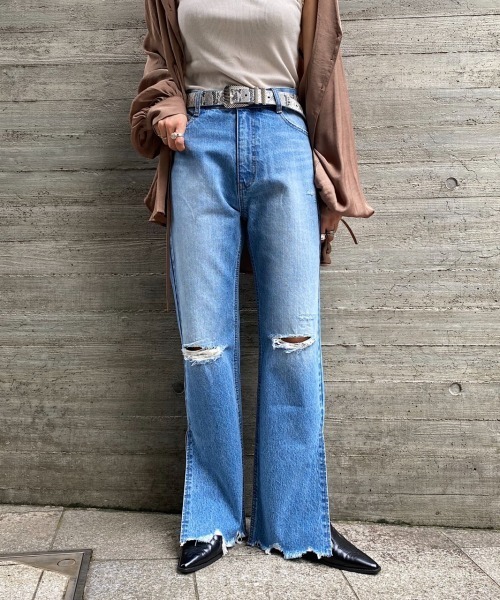 PAGEBOY(ページボーイ)の「加工デニムパンツ(デニムパンツ・レディース・インディゴブルー・25inch)」の4枚目の写真