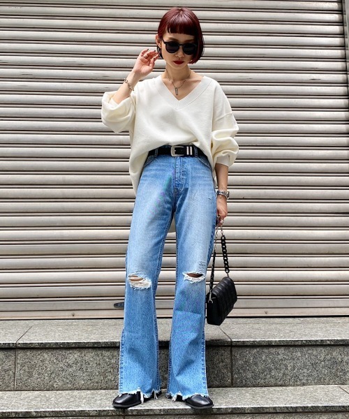 PAGEBOY(ページボーイ)の「加工デニムパンツ(デニムパンツ・レディース・インディゴブルー・25inch)」の6枚目の写真