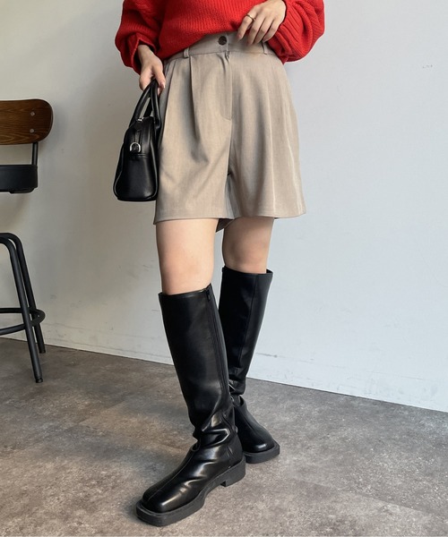 Thevon（ゼボン）の「タックハーフパンツ（その他パンツ・レディース・ベージュ/ブラック/カーキ・FREE）」の8枚目の写真