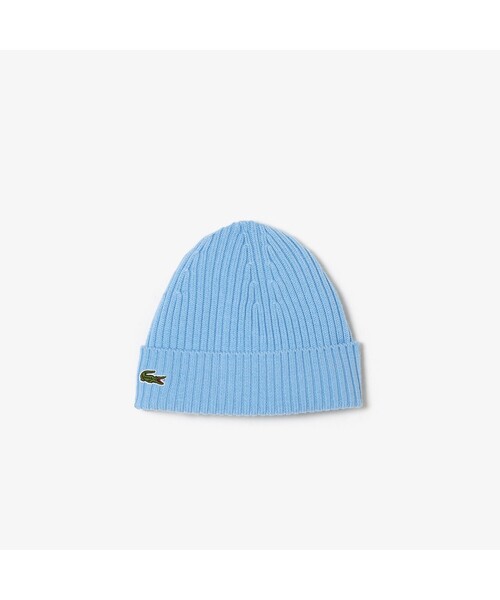 LACOSTE(ラコステ)の「ワンポイントワニロゴニットキャップ(ニットキャップ/ビーニー・レディース・ライトブルー/ブラウン/レッド/マジェンタ/ロイヤルブルー・FREE)」の1枚目の写真